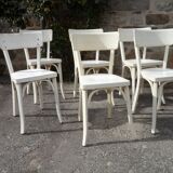 Set of 6 white Baumann bistro chairs