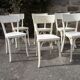 Série de 6 chaises Baumann bistrot blanches