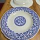 Lot of 6 deep plates Gien with blue patterns in perfect condition.