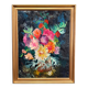 Oil on cardboard still life bouquet of flowers 1960