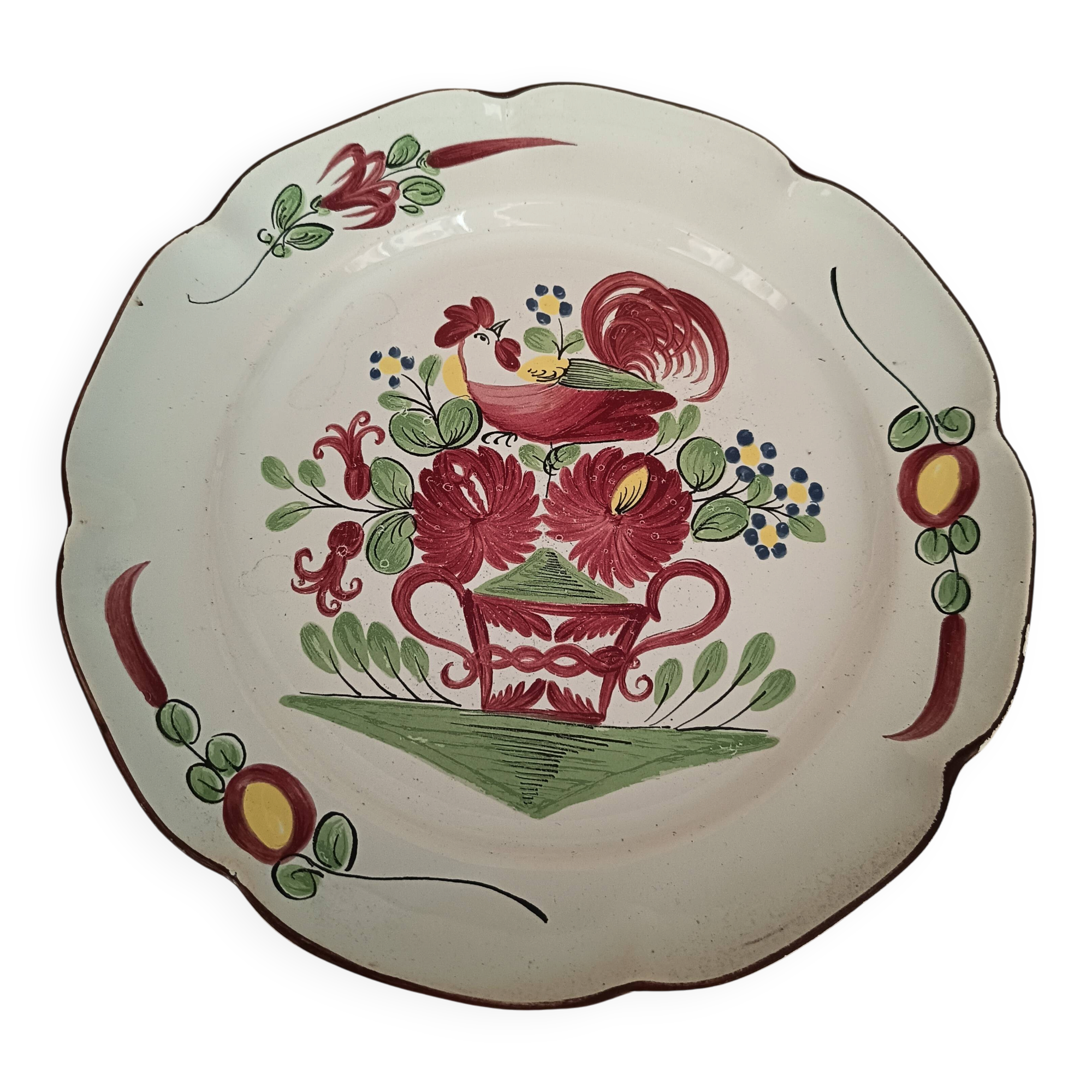 Plate with rooster Saint-Clément