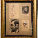 Tableau ancien, portraits , début XX siècle
