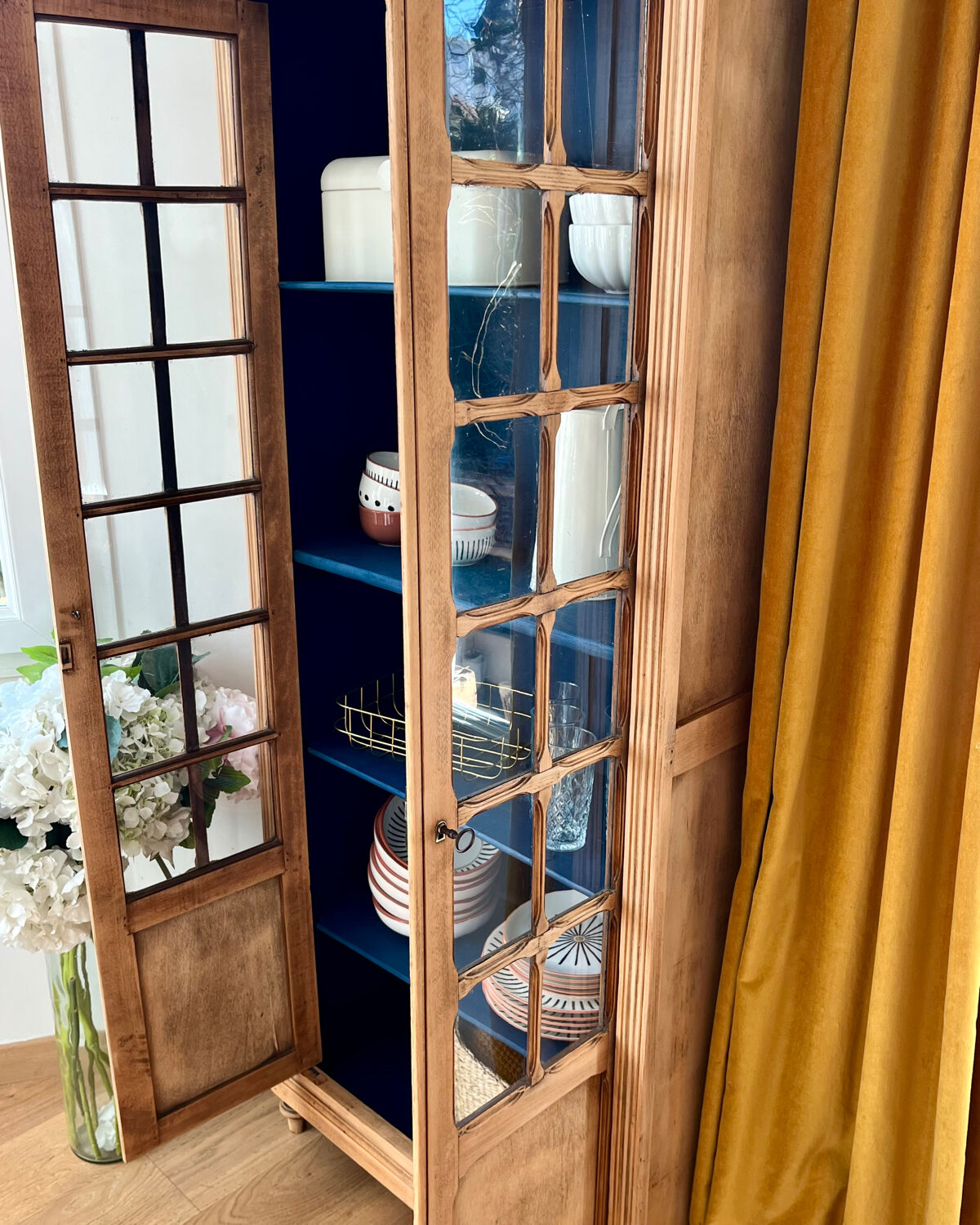 Renovated vintage display cabinet