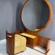 Art Deco vanity with stool, walnut, Czechoslovakia, 1930s