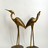 Couple de herons en laiton