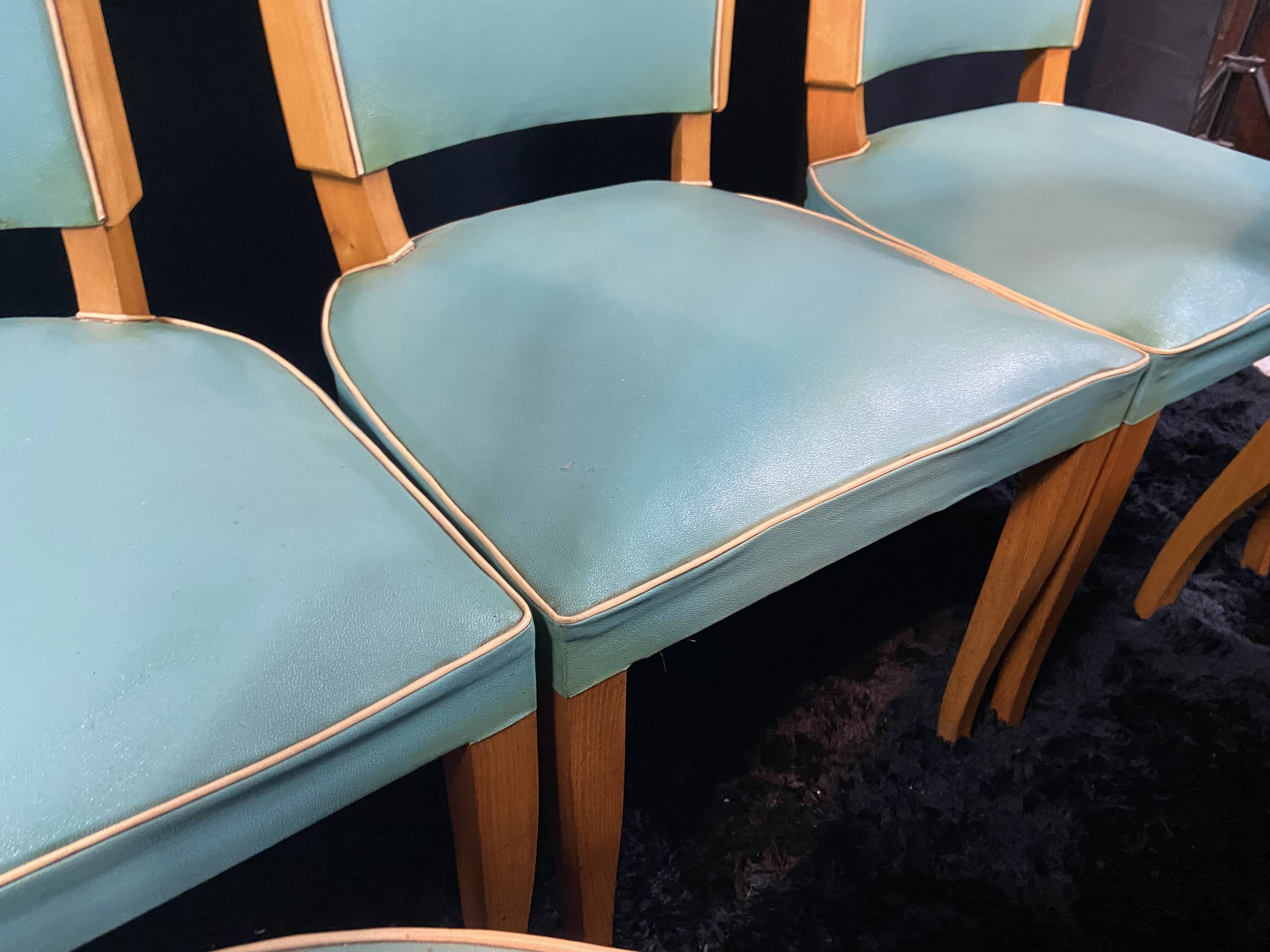 Suite 6 chaises design moderniste 1950
