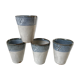 Lot de 4 verres tasses en grès vintage années 70