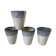 Lot de 4 verres tasses en grès vintage années 70