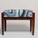 Mid-Century GFM Blue Linen Stool, Edmund Homa, Europe, 1960s
