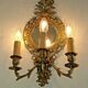 french antique Louis XlV bronze beveled mirror with 3 lights