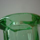 Green crystal vase from the 50s