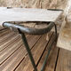 Antique folding military camp bed – khaki green canvas and metal