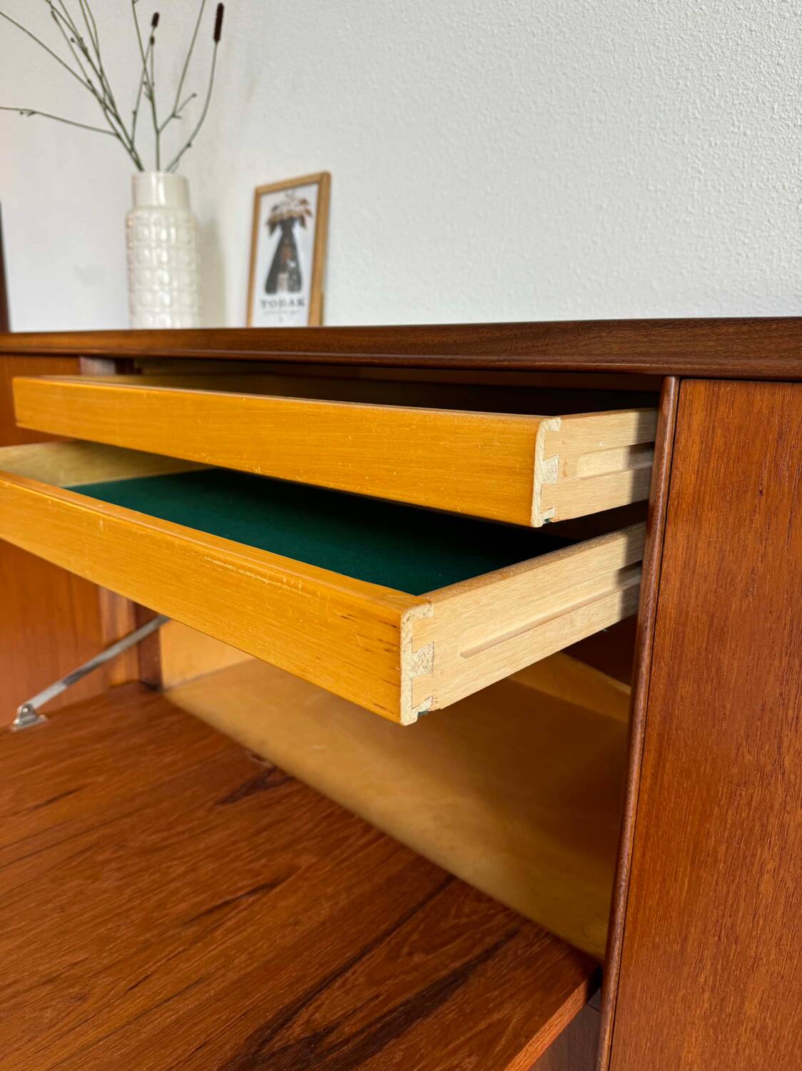 Vintage Danish Highboard teak and oak