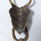 Satyr Head Knocker in Gilt Bronze
