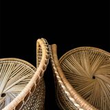 Pair of wicker rattan armchairs