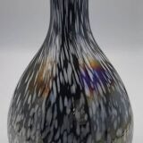 Vintage vase, modernist design, brown with white speckled chrome highlights 25 cm