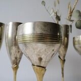 Lot of 5 glasses of metal champagne