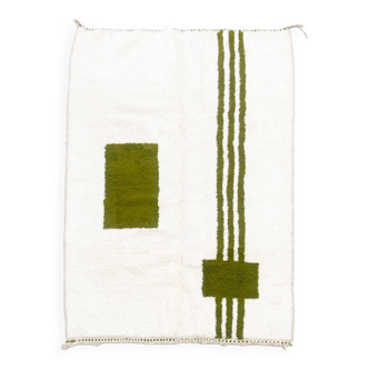 Beni Ouarain Moroccan Berber rug with khaki patterns 2.41x1.68m