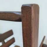 Solid wood log basket with vintage slats