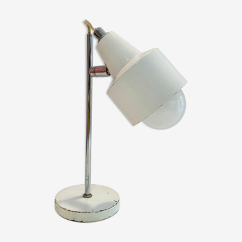 Lampe de bureau en métal blanc annees 60-70-