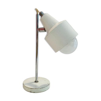 Lampe de bureau en métal blanc annees 60-70-