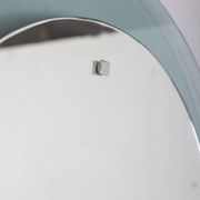 Vintage 1970s round wall mirror in smoked glass, Italian design