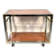 Italian rolling dessert table with two trays decorated with pink travertine