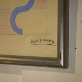 Gouache on paper original unique modernist work by Jean Boris Lacroix 1940s