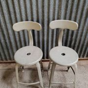 Paire chaises hautes Nicole Vintage - Tabouret d'atelier