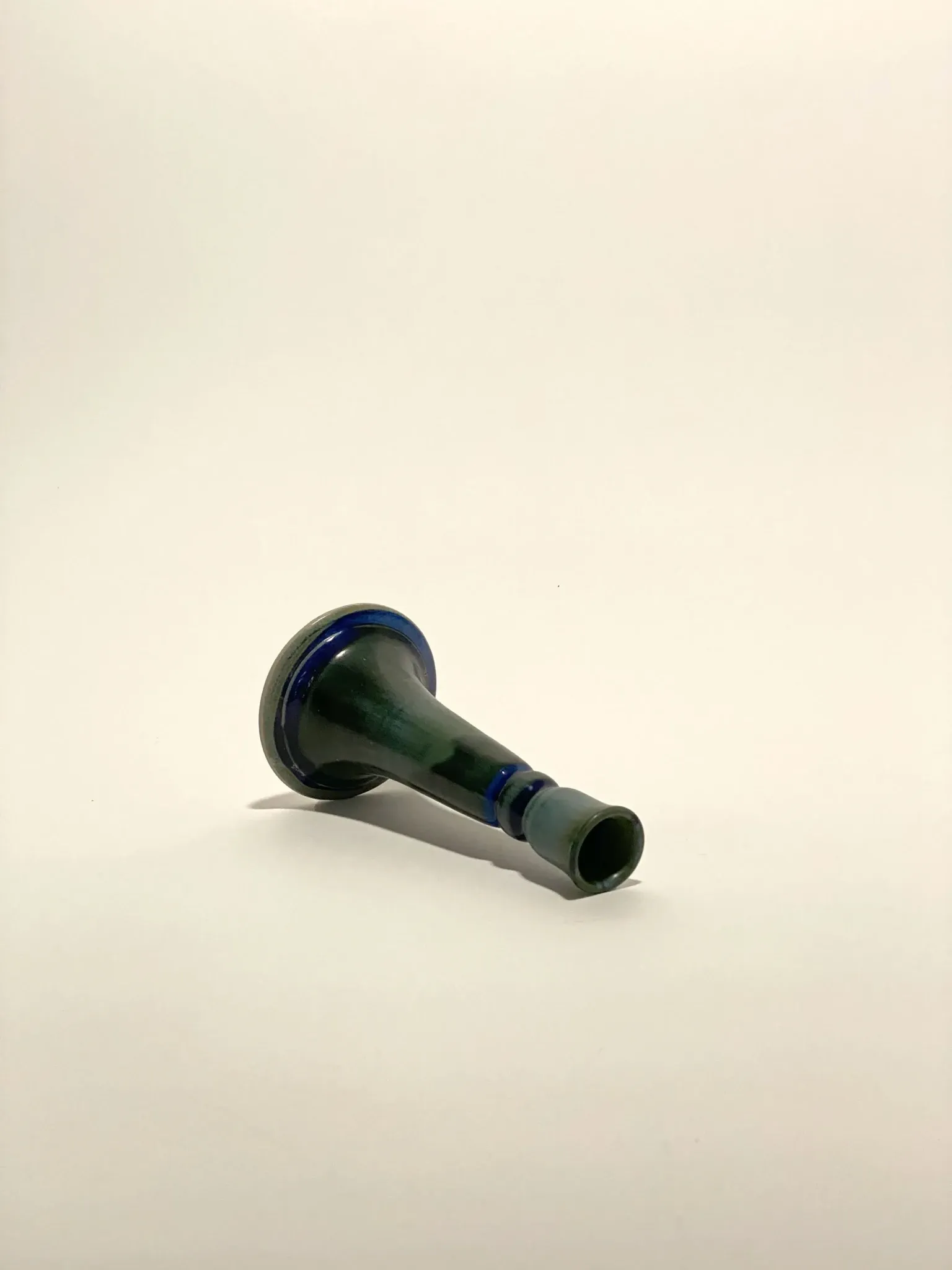 Blue ceramic candlestick
