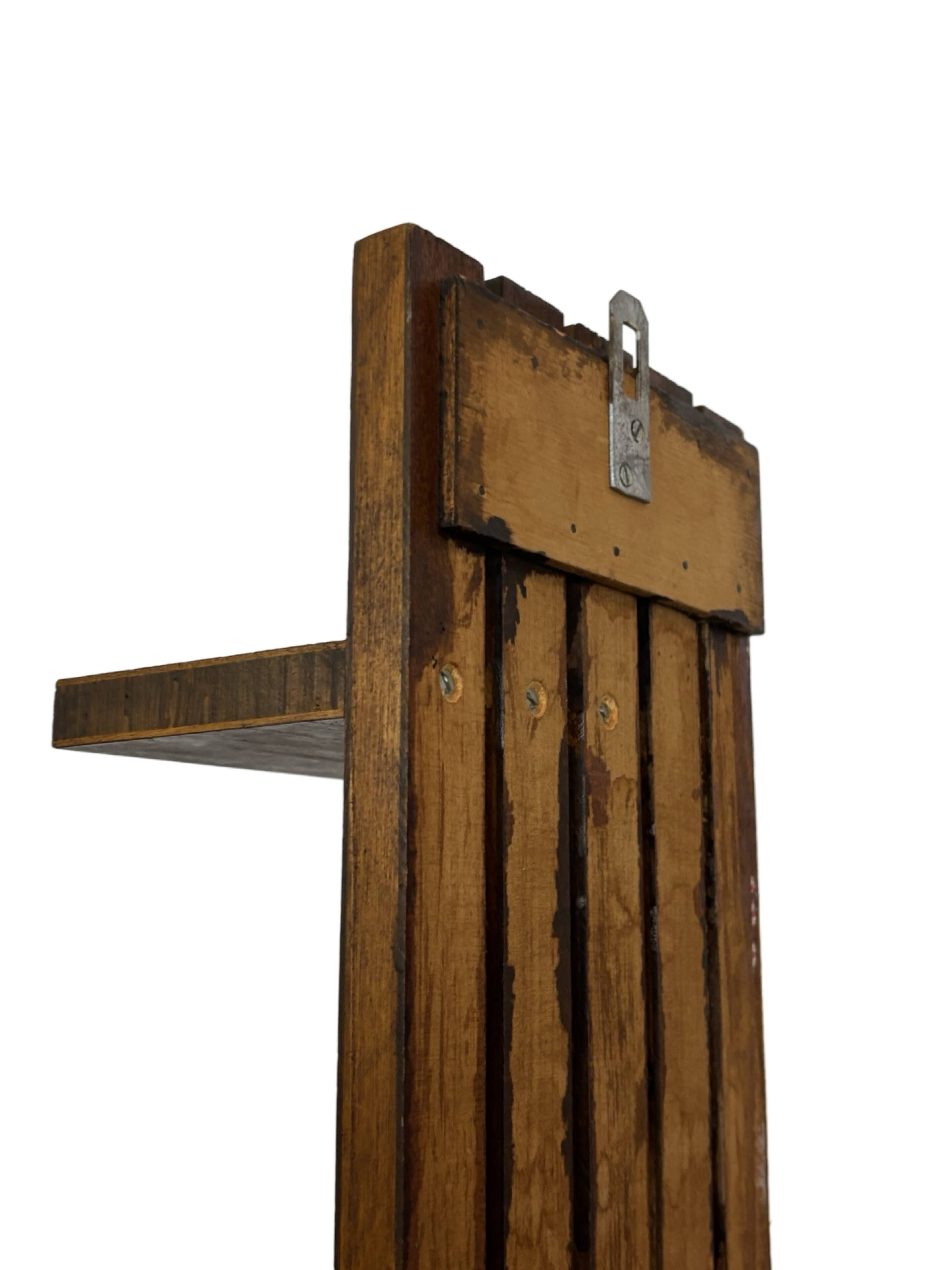 vintage wall shelf plant support, decoration oak wood