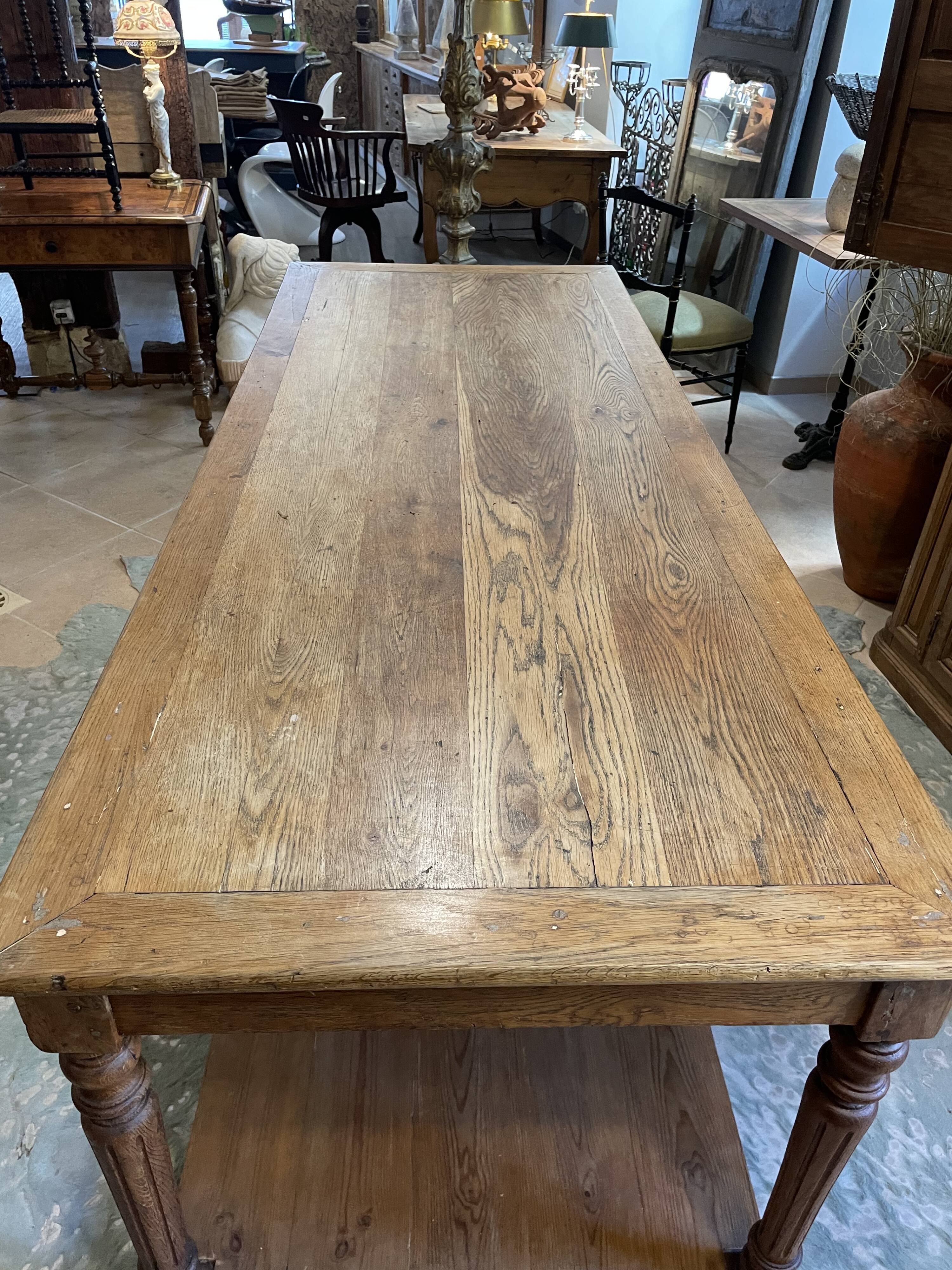 Oak draper table 2 drawers