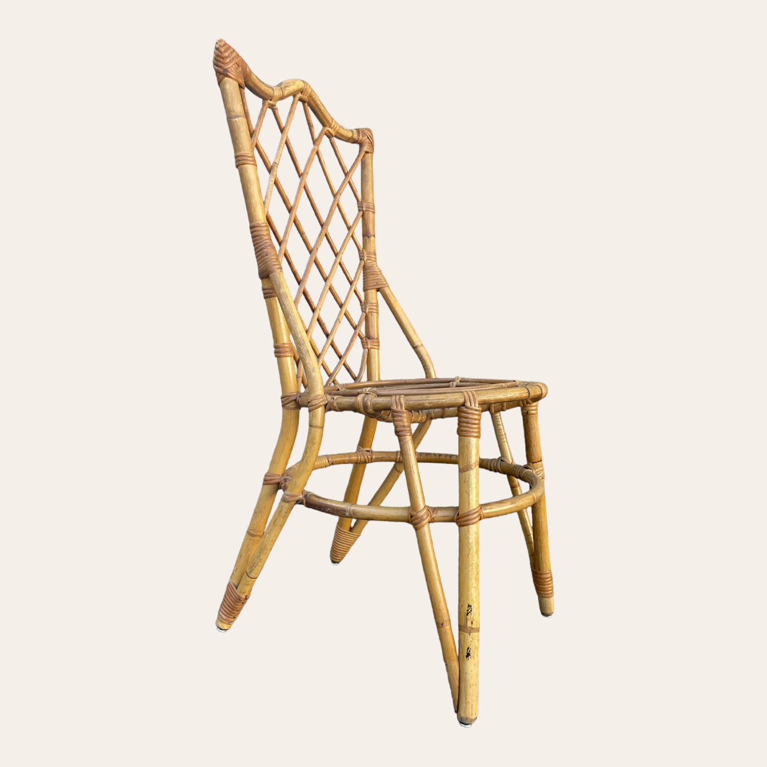 Série de 6 chaises en rotin Louis Sognot