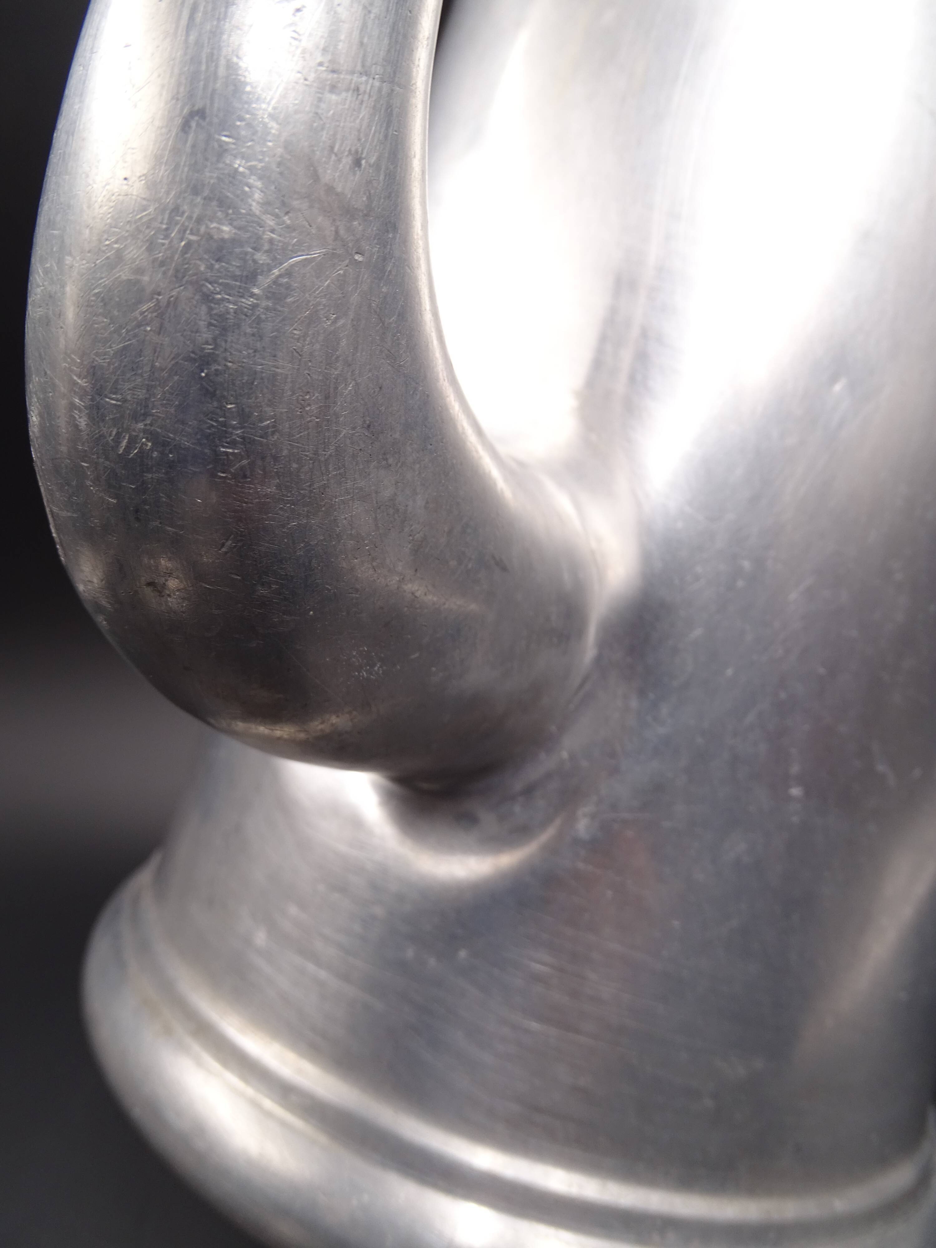 Old aluminum coffee maker -red cove - around 1930