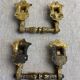 Articulated bronze handles