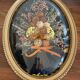 Oval frame dried flowers velvet knot