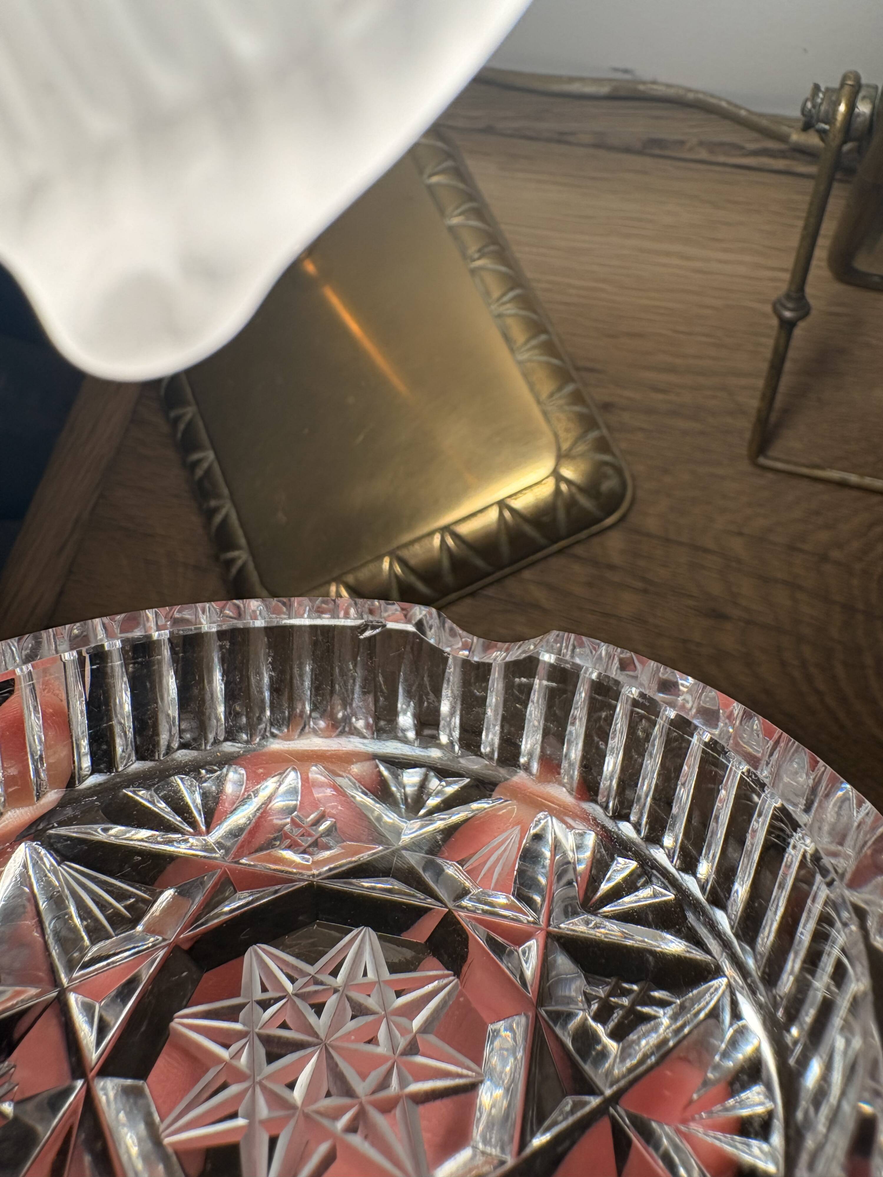 Cut crystal ashtray – in the style of Bohemian crystal