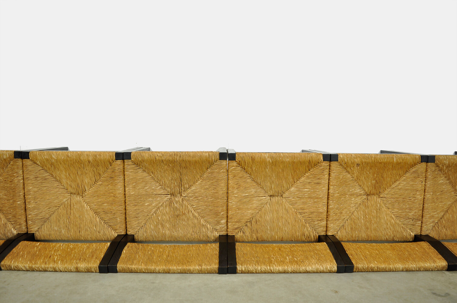 Set of 6 dining chairs with wicker seats by Martin Visser and produced by ‘t Spectrum, 1970s