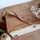 Coffre en bois ancien patiné blanc