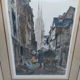 Engraving from Quimper. Late 19th century.