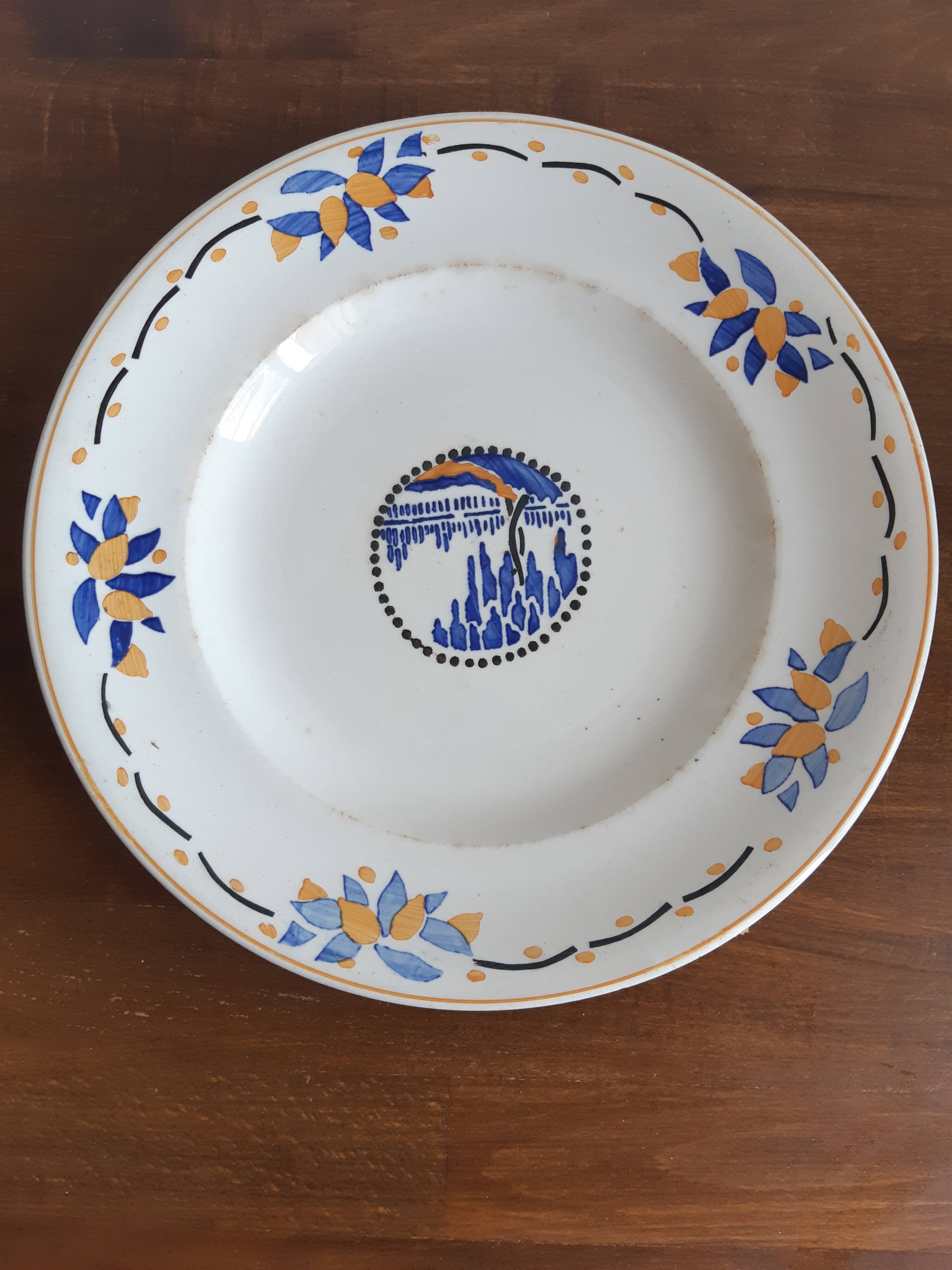 Set of 3 longwy plates