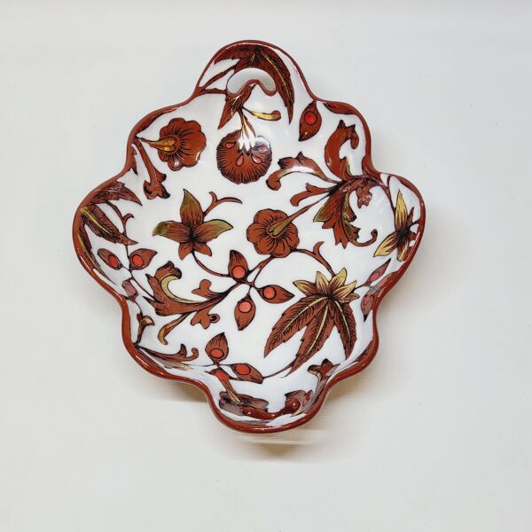 Coupe Vide Poche Corbeille Chantournée En Emaux Cloisonnés Longwy Fleurs Fe