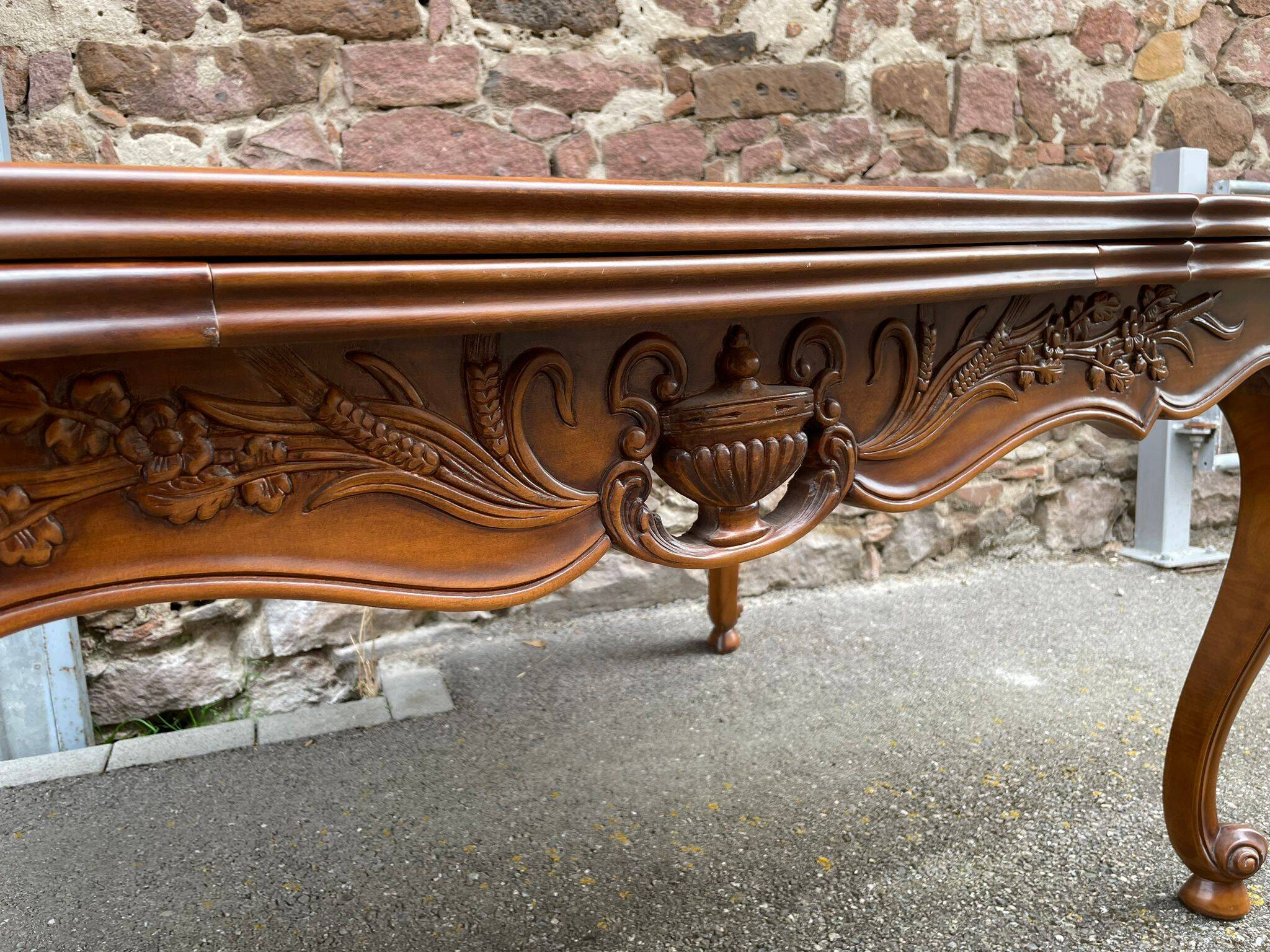 Spectacular French extending table Louis XV style vintage 1980 rococo Provence 260cm