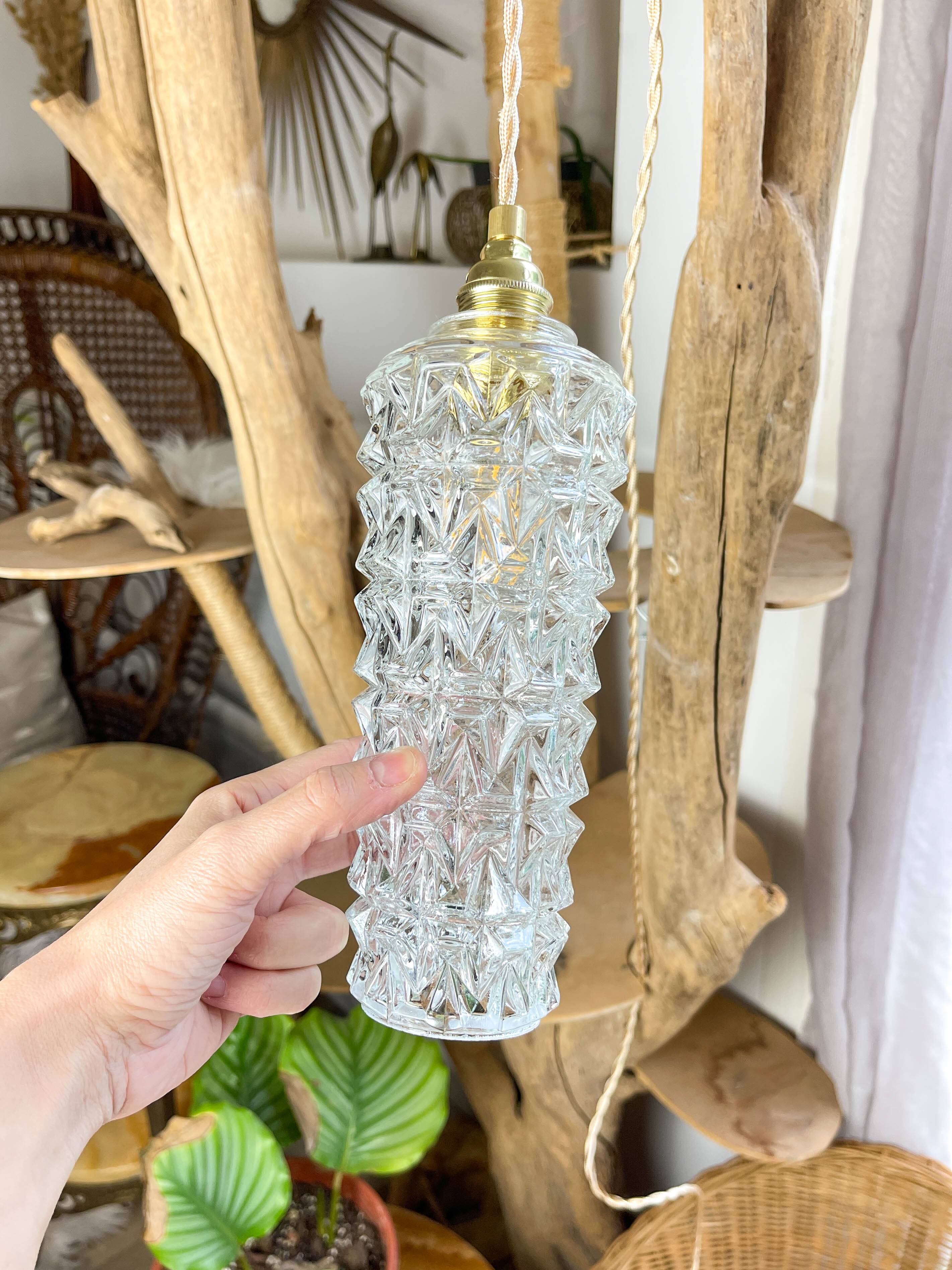 Vintage tulip lamp in customizable glass