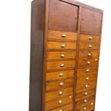 vintage industrial wooden drawer cabinet / archive cabinet