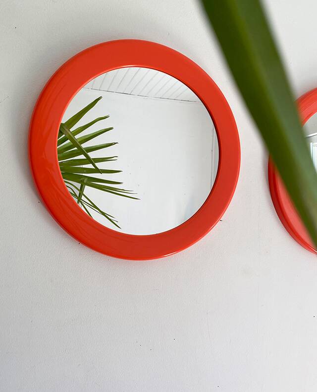 Round orange mirror SYLA 1970