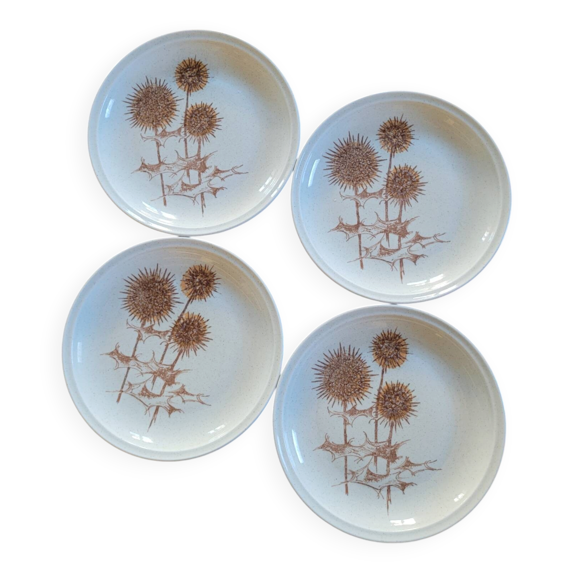 Stoneware Plates – Thistle Decor – Circa 1970