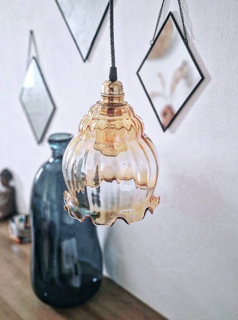 Vintage amber pendant light