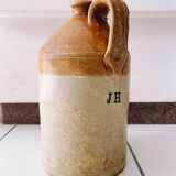 Old british rum jug 19th in stoneware