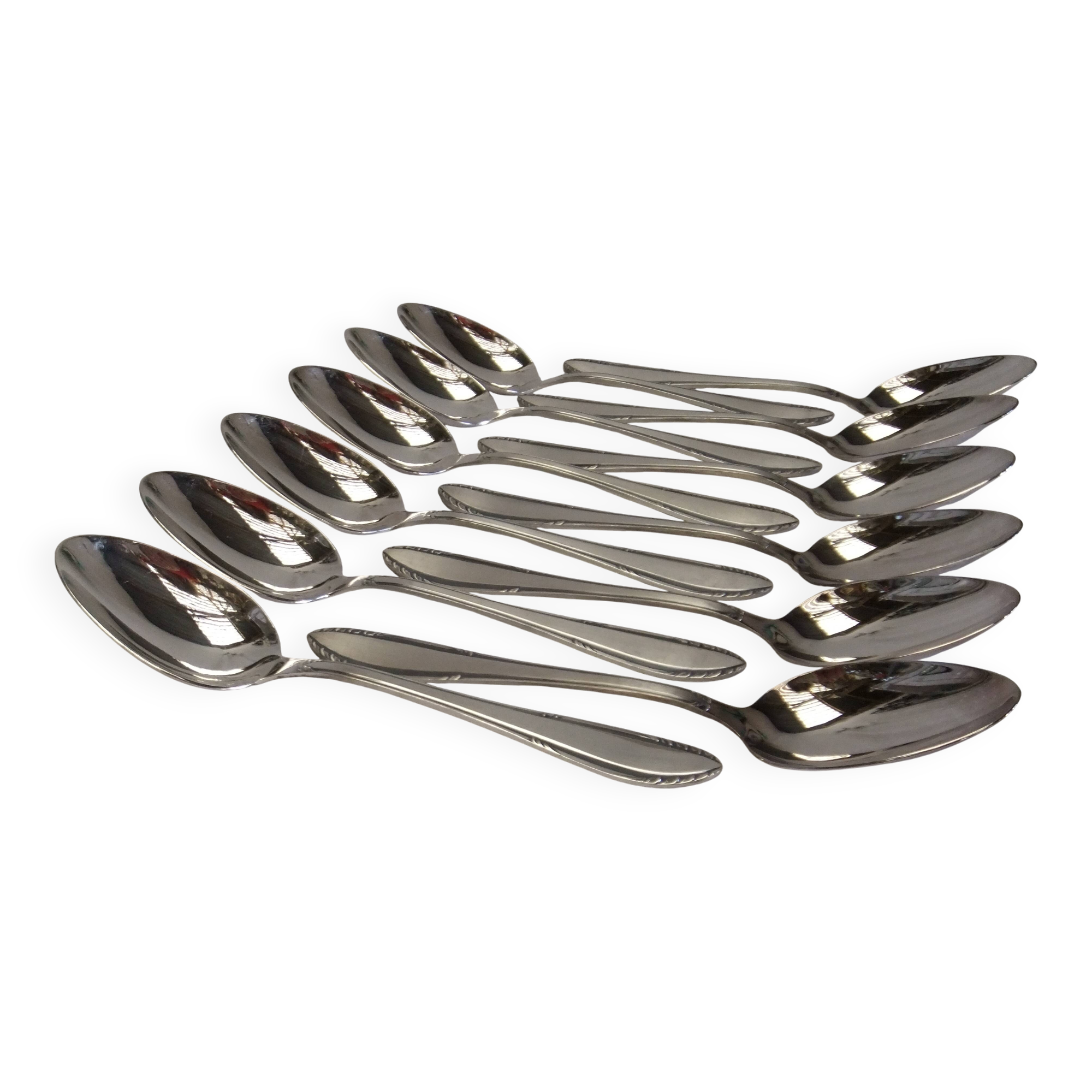 Silver plated metal spoons net service cutlery goldsmith Reneka soup